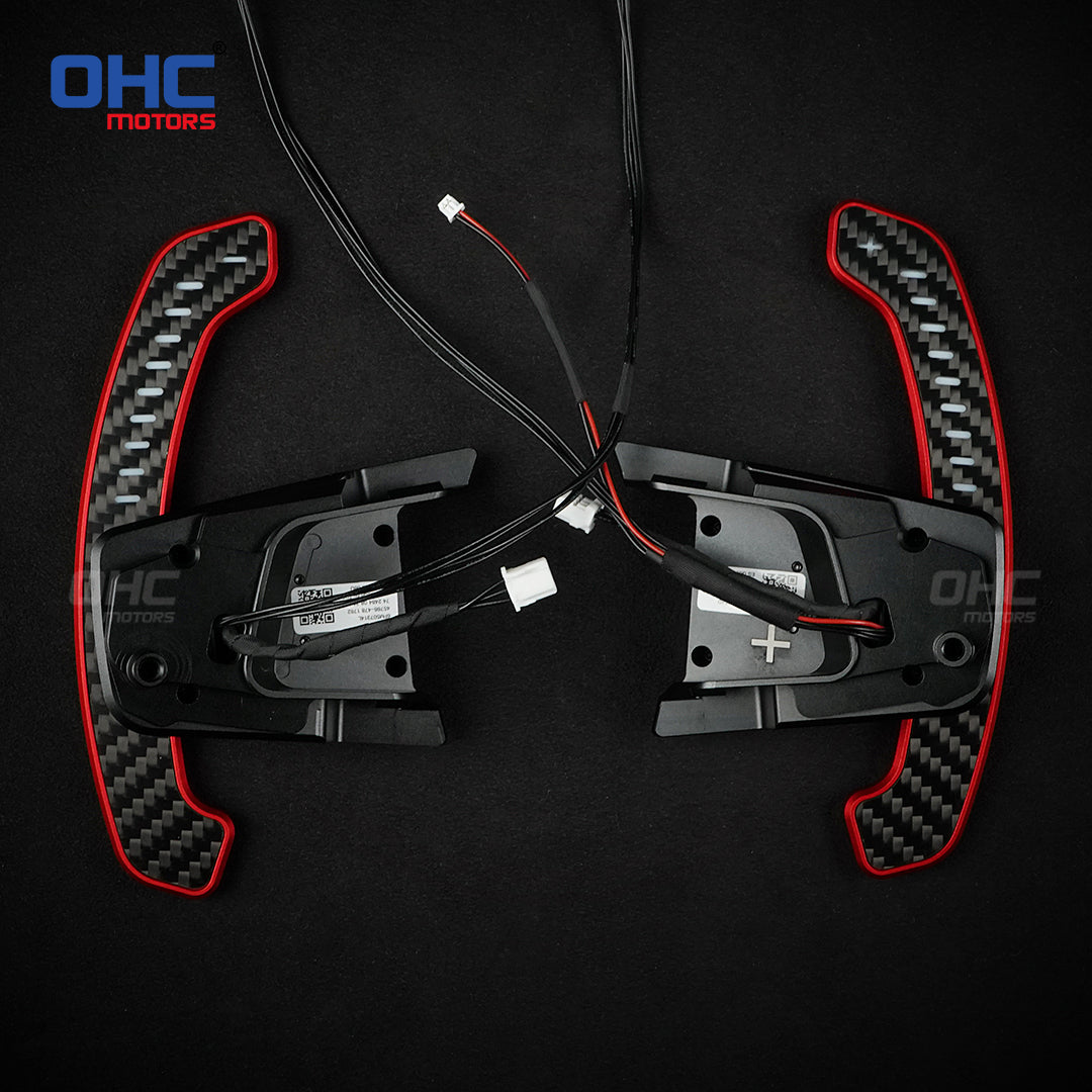 For Volkswagen MK7 Carbon Fiber LED Magnetic Paddle Shifters Mobile Phone Connection APP Control