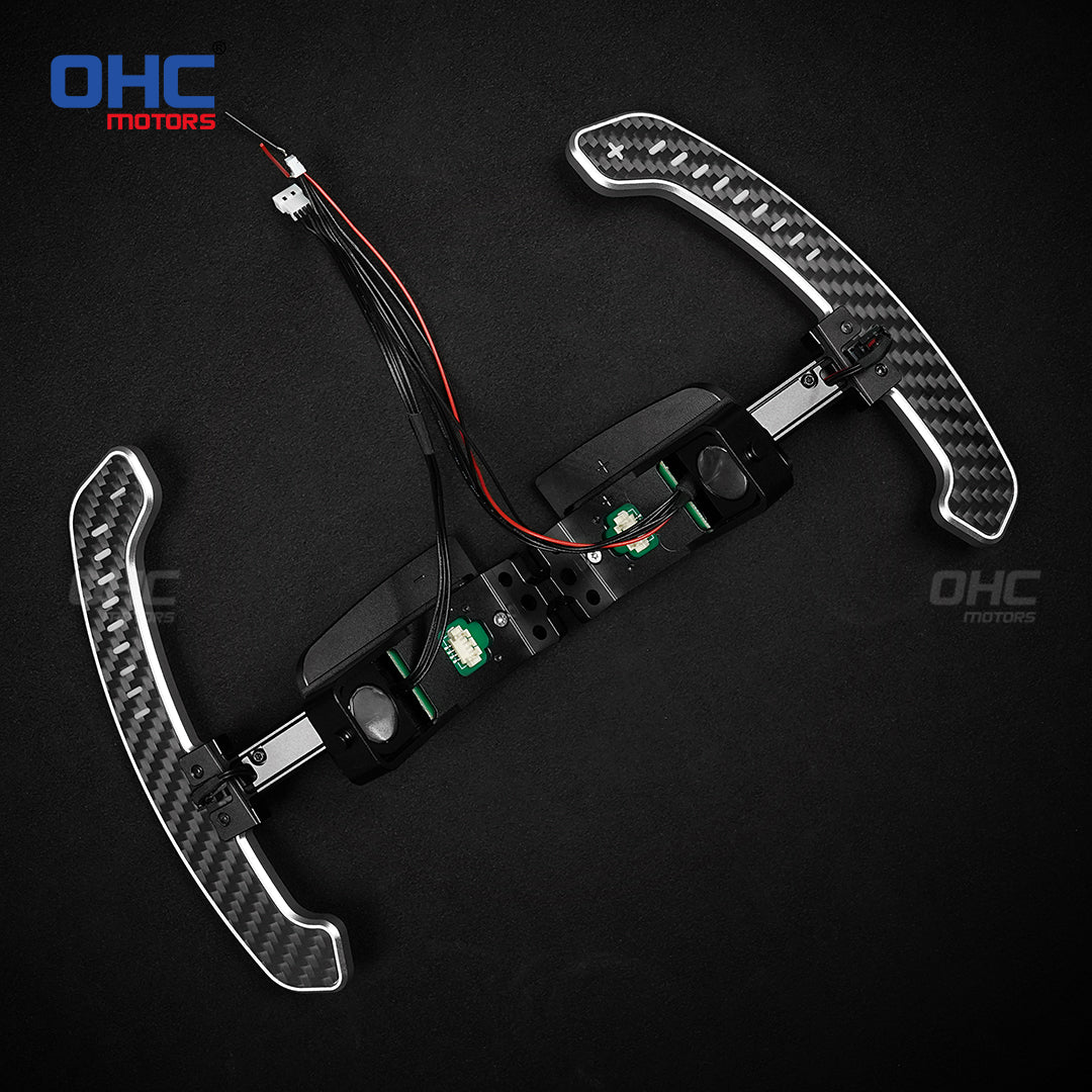 Carbon Fiber LED Magnetic Paddle Shifters For Porsche 992 GT3 Mobile Phone Connection APP Control