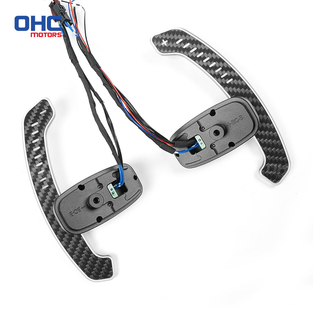 LED Magnetic Carbon Fiber Paddle Shifters For Mercedes Benz AMG 2019+