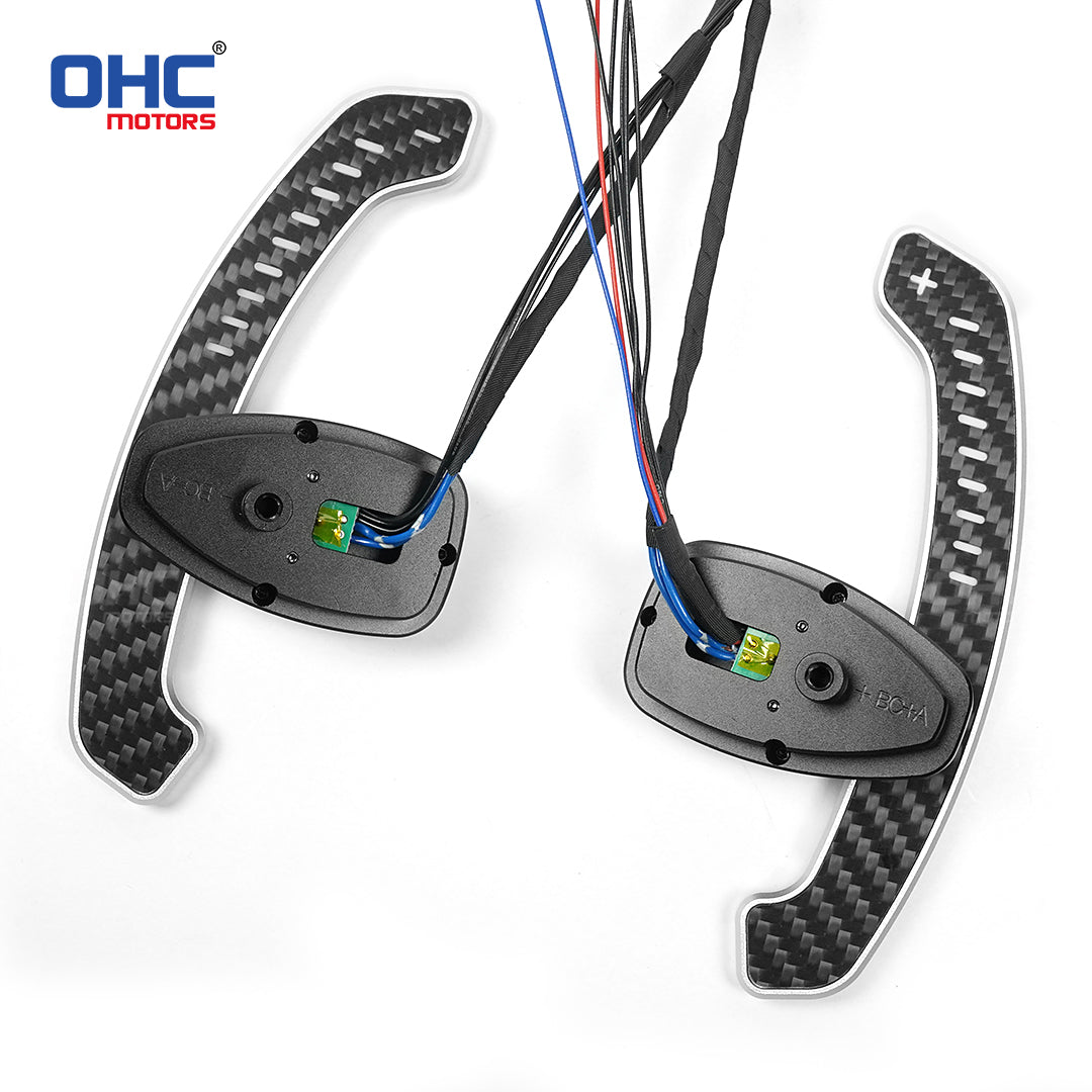 LED Magnetic Carbon Fiber Paddle Shifters For Mercedes Benz W205,S205, W213, N293, W24, C117, X117, C238, A238, C257 Class: C E EQC B CLA GLE GLS