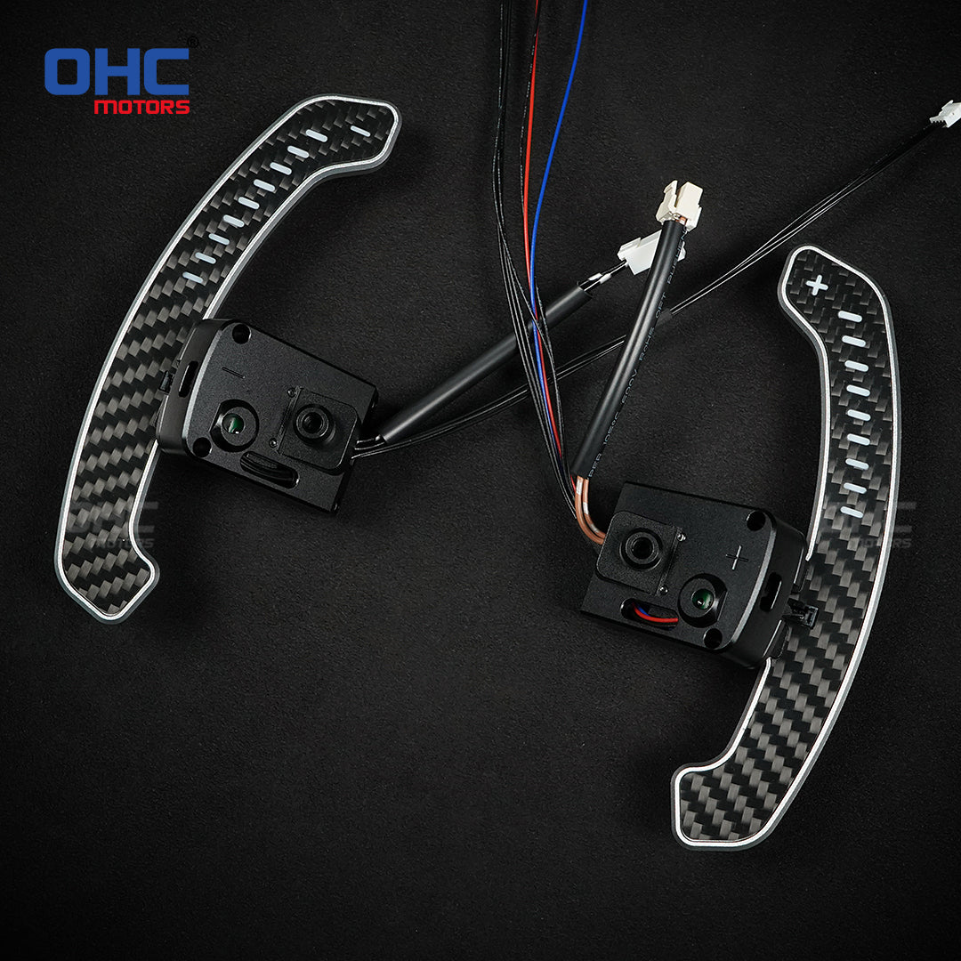 Carbon Fiber LED Magnetic Paddle Shifters For Nissan Micra VERSA FAIRLADY Rogue Teana X-trail Altima Mobile Phone Connection APP Control