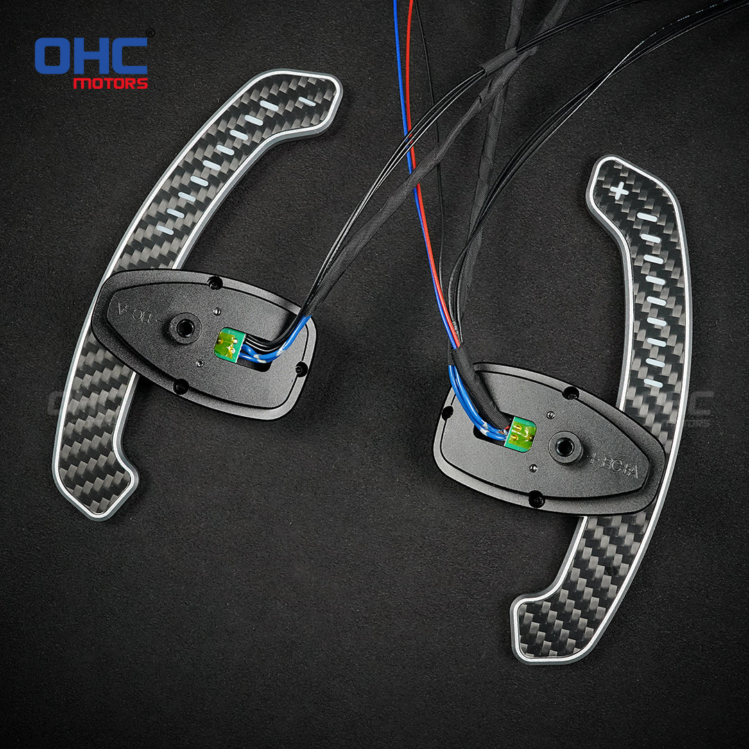 For Mercedes A Class: 2016-2021 B Class: 2015-2021 Carbon Fiber LED Magnetic Paddle Shifters