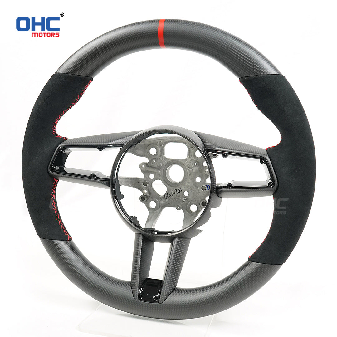 OHC Motors Carbon Fiber Steering Wheel for Porsche Mancan Cayenne Panamera 911 918 718