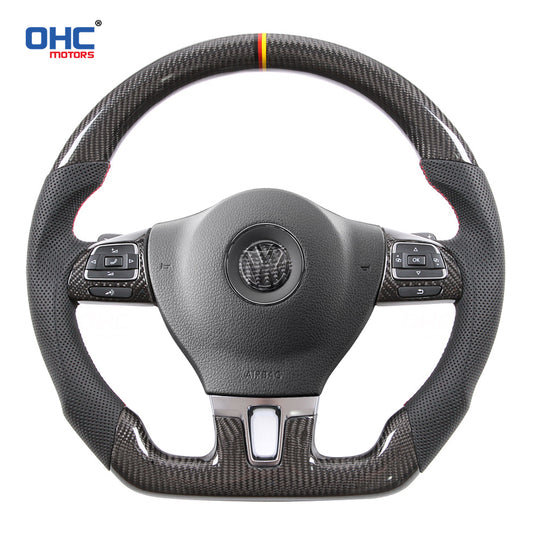 OHC Motors Carbon Fiber Steering Wheel for Volkswagen VW Golf 5 Mk5 GTI R32 Passat R GT B30 JETTA GLI MK6