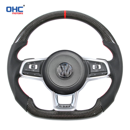 OHC Motors Carbon Fiber Steering Wheel for Volkswagen GTI Golf 7 Golf R MK7/7.5 VW Polo GTI Scirocco