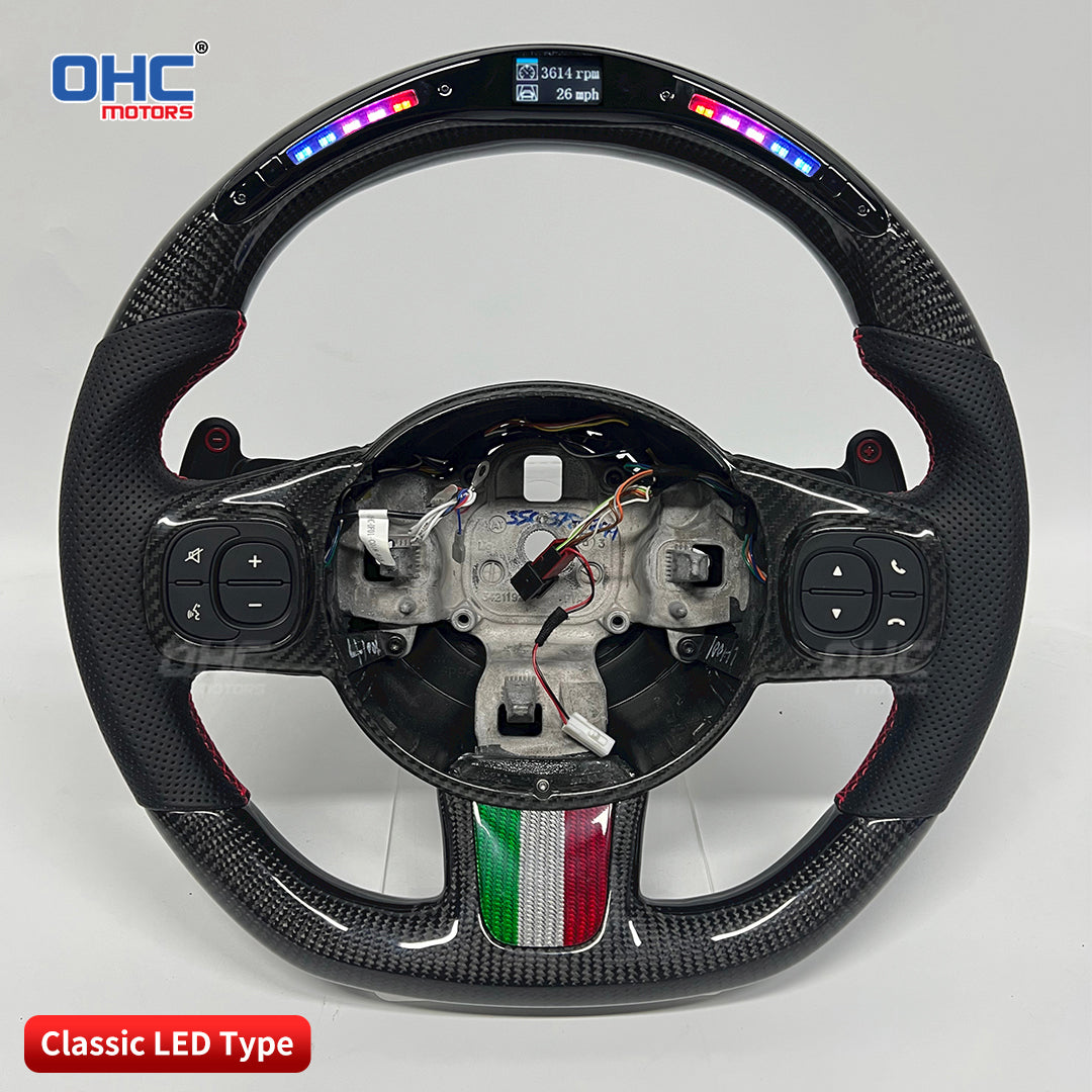 OHC Motors LED Light Up Steering Wheel for Abarth 500
