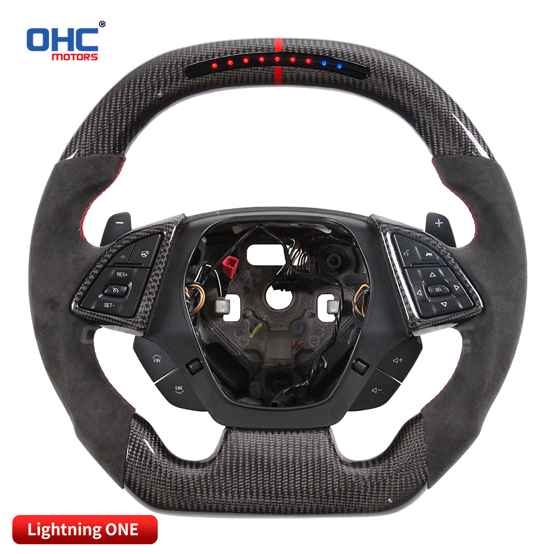 OHC Motors LED Light Up Steering Wheel for 2014-19 Chevrolet Camaro C7 Corvette