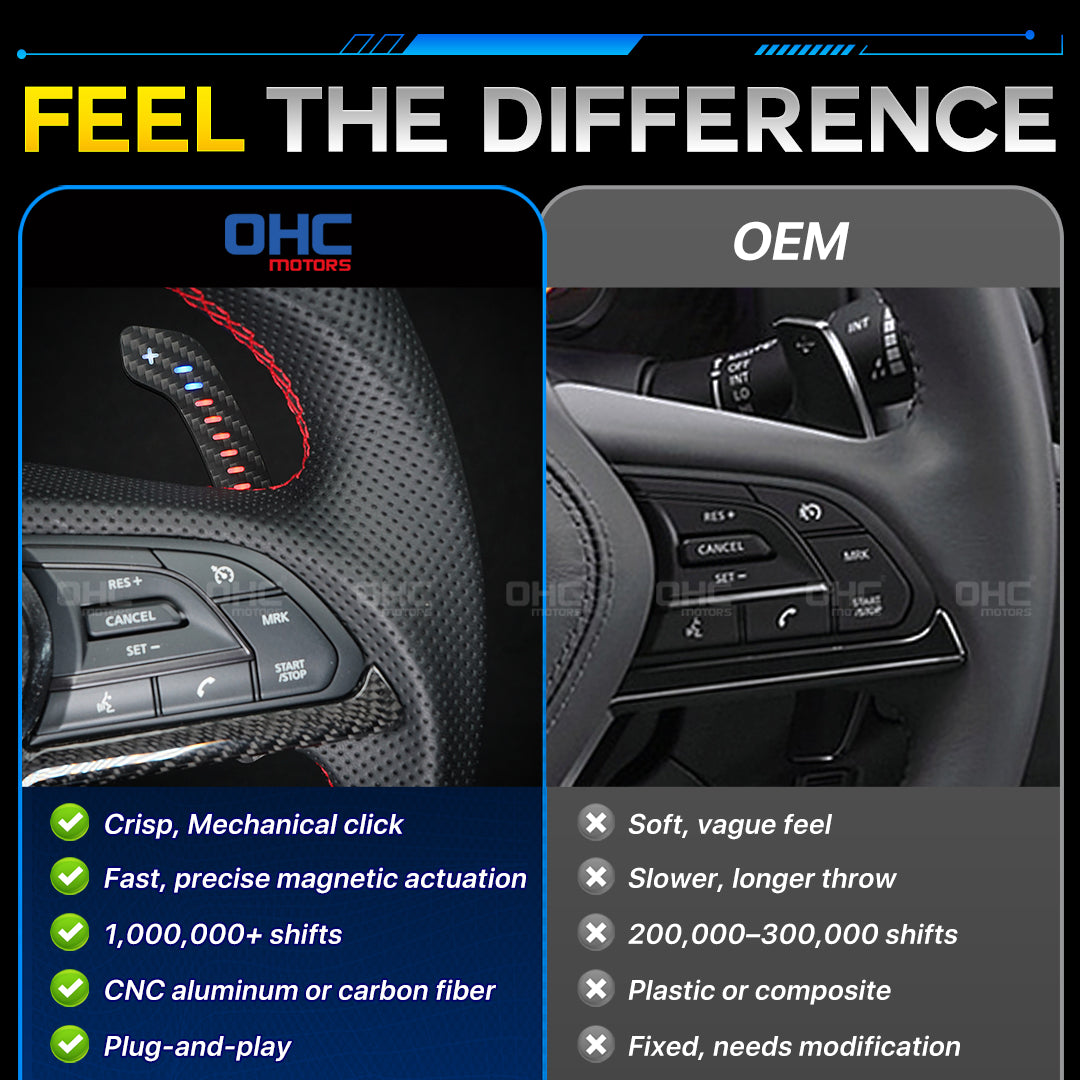 For Infiniti QX50 QX60 Nissan 400Z GTR R35 LED Magnetic Paddle Shifters Mobile Phone Connection APP Control