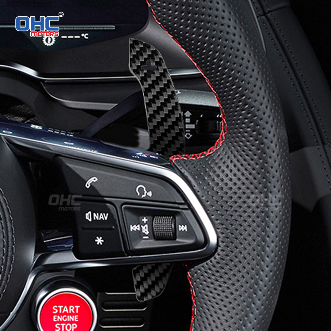 Carbon Fiber Magnetic Paddle Shifters For Audi A1 A2 A3 A4 A5 A8 Q2 Q3 Q4 Q5 Q7 Q8 S1 S2 S3 S4 S5 SQ5 SQ7 SQ8 RS1 RS2 RS3 RS4 RS5 RSQ5