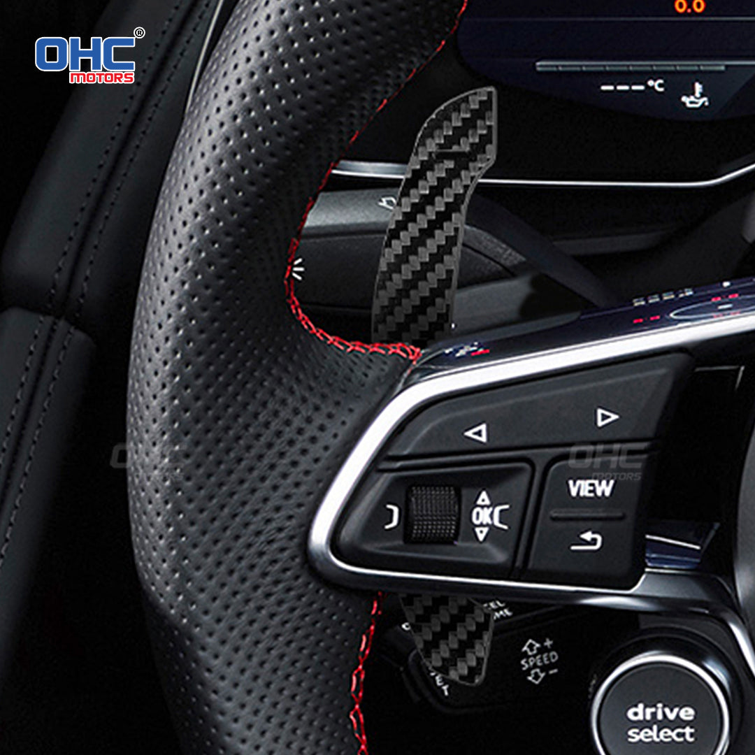 Carbon Fiber Magnetic Paddle Shifters For Audi A1 A2 A3 A4 A5 A8 Q2 Q3 Q4 Q5 Q7 Q8 S1 S2 S3 S4 S5 SQ5 SQ7 SQ8 RS1 RS2 RS3 RS4 RS5 RSQ5