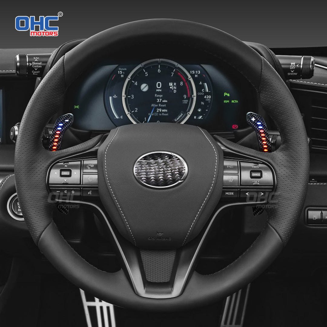 LED Magnetic Carbon Fiber Paddle Shifters For Lexus IS300 LS460 IS350