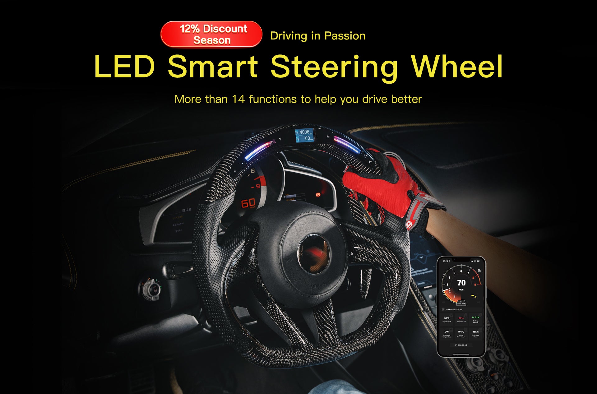 Steering Wheel Tuning/Carbon Fiber/LED – OHC Motors