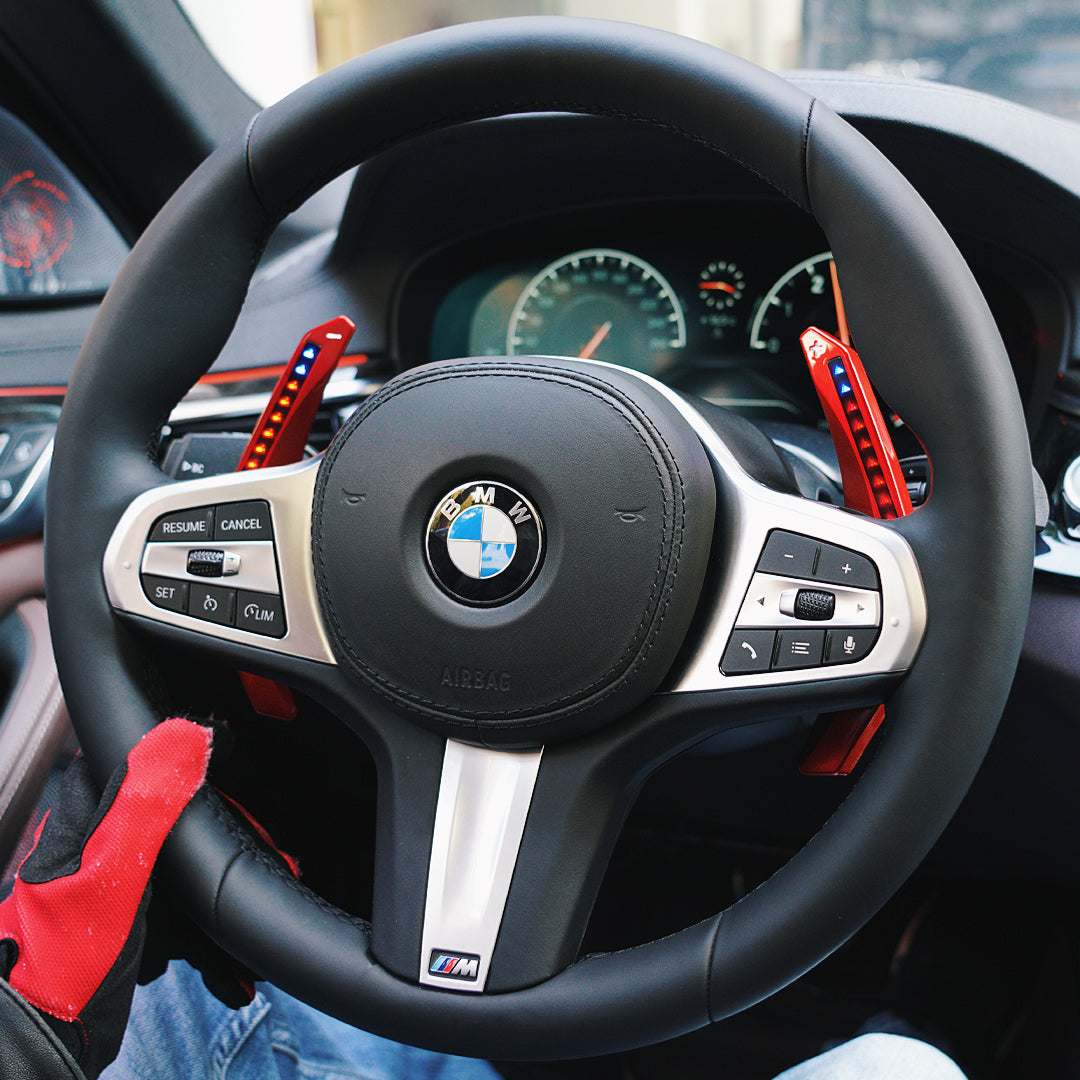 pedal shifter car LED Paddle Shifter For BMW G20 G30 G32 G38 G12 G01 G80 F90 F92 30 X3: G01 X4: G02 X5: G05 X6: G06 X7 G07 Glossy Blue