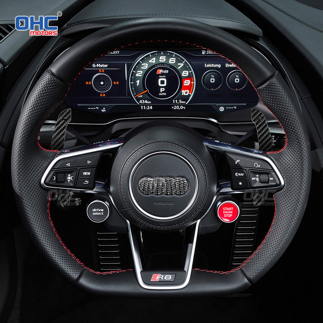 Carbon Fiber Magnetic Paddle Shifters For Audi A1 A2 A3 A4 A5 A8 Q2 Q3 Q4 Q5 Q7 Q8 S1 S2 S3 S4 S5 SQ5 SQ7 SQ8 RS1 RS2 RS3 RS4 RS5 RSQ5