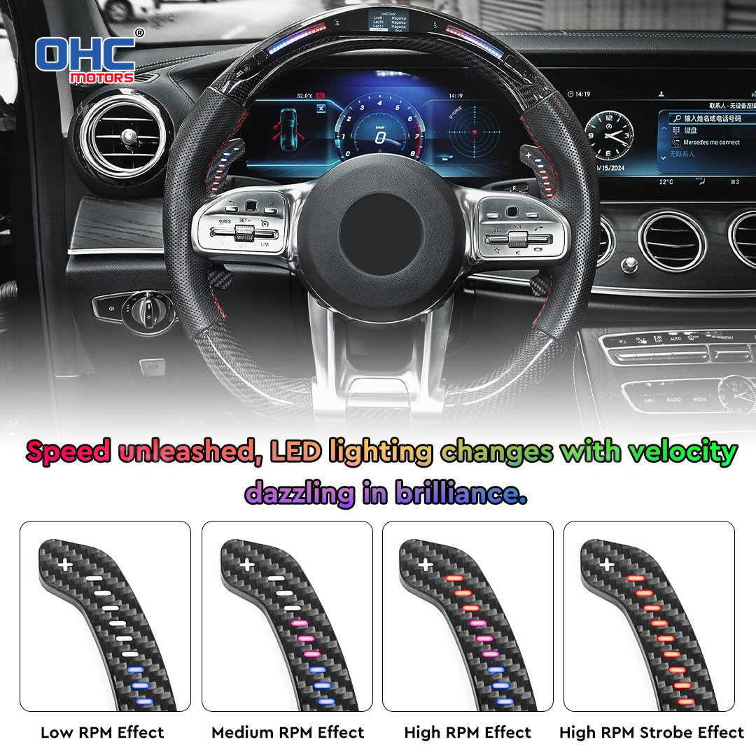 OHC Motors Carbon Fiber LED Magnetic Paddle Shifters For Chevrolet C8 Corvette