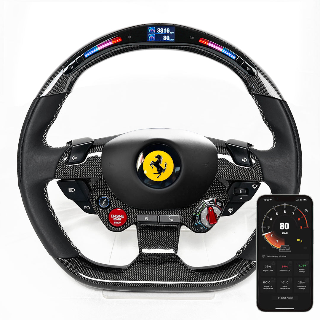 Ferrari Rpm Led Strip OHC Motors LED Light Up Steering Wheel for 2011+ Ferrari 458 488 F12