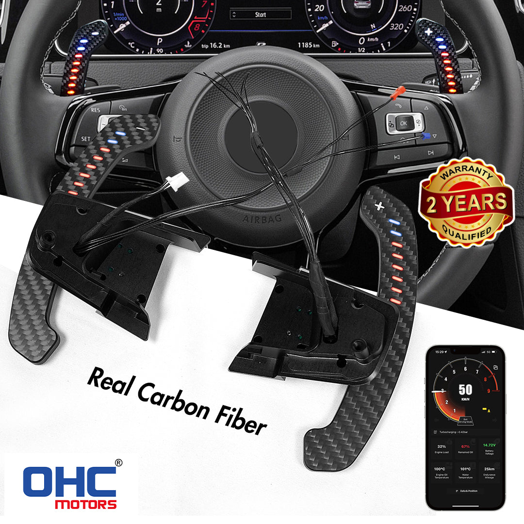 OHC Motors Carbon Fiber LED Magnetic Paddle Shifters For Volkswagen GTI Golf 7 Golf R MK7/7.5 VW Polo GTI Scirocco