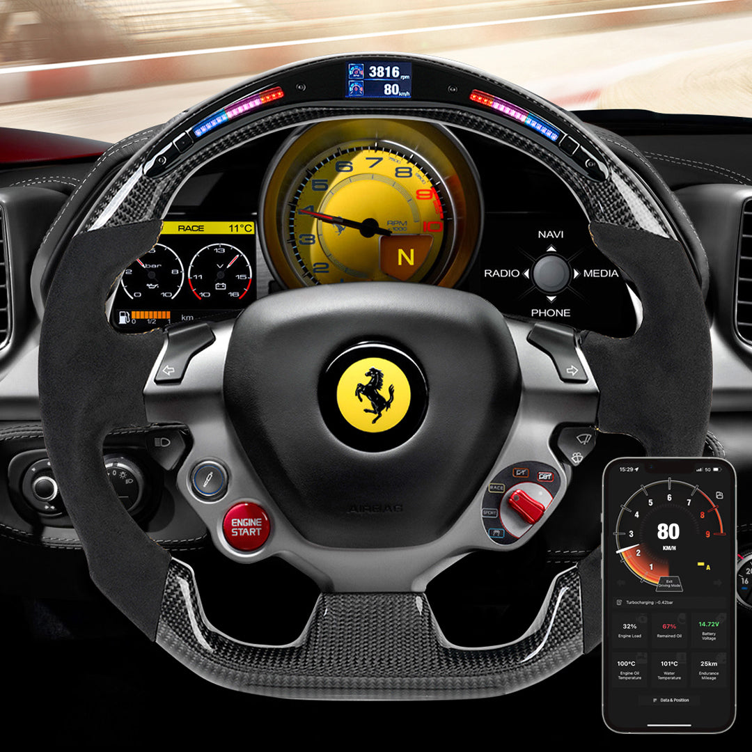Ferrari Rpm Led Strip OHC Motors LED Light Up Steering Wheel for 2011+ Ferrari 458 488 F12