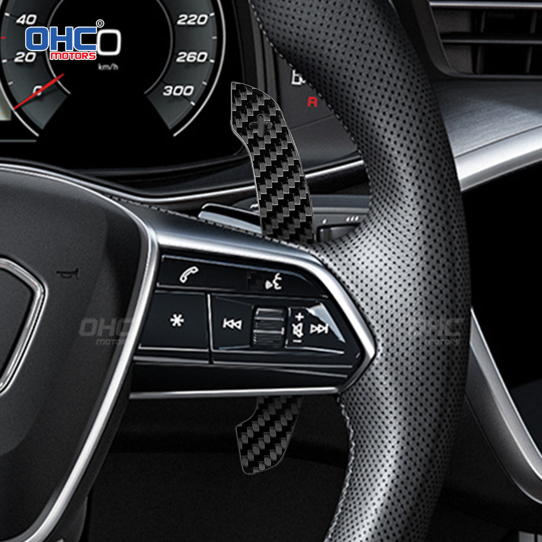 Carbon Fiber Magnetic Paddle Shifters For Audi A1 A2 A3 A4 A5 A8 Q2 Q3 Q4 Q5 Q7 Q8 S1 S2 S3 S4 S5 SQ5 SQ7 SQ8 RS1 RS2 RS3 RS4 RS5 RSQ5