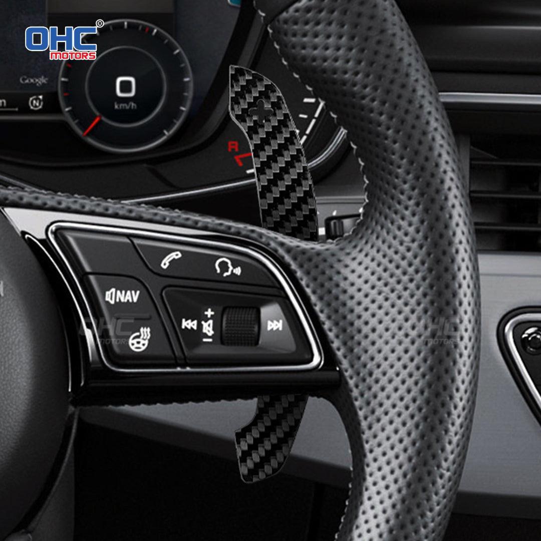 Carbon Fiber Magnetic Paddle Shifters For Audi A1 A2 A3 A4 A5 A8 Q2 Q3 Q4 Q5 Q7 Q8 S1 S2 S3 S4 S5 SQ5 SQ7 SQ8 RS1 RS2 RS3 RS4 RS5 RSQ5