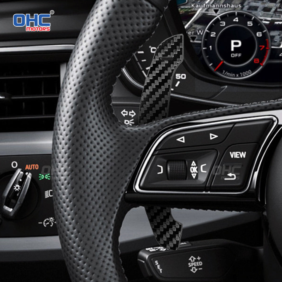 Carbon Fiber Magnetic Paddle Shifters For Audi A1 A2 A3 A4 A5 A8 Q2 Q3 Q4 Q5 Q7 Q8 S1 S2 S3 S4 S5 SQ5 SQ7 SQ8 RS1 RS2 RS3 RS4 RS5 RSQ5