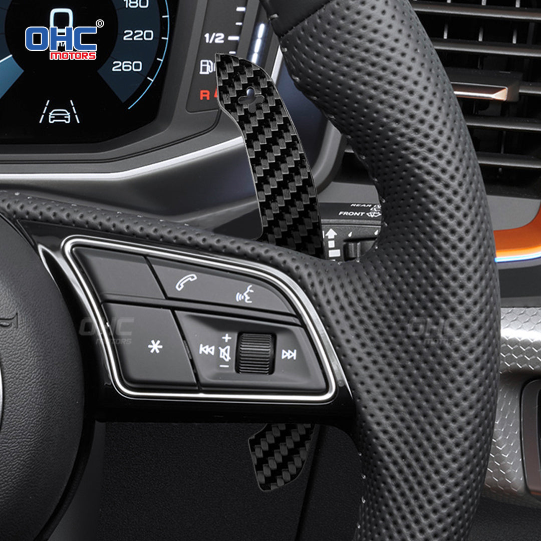 Carbon Fiber Magnetic Paddle Shifters For Audi A1 A2 A3 A4 A5 A8 Q2 Q3 Q4 Q5 Q7 Q8 S1 S2 S3 S4 S5 SQ5 SQ7 SQ8 RS1 RS2 RS3 RS4 RS5 RSQ5