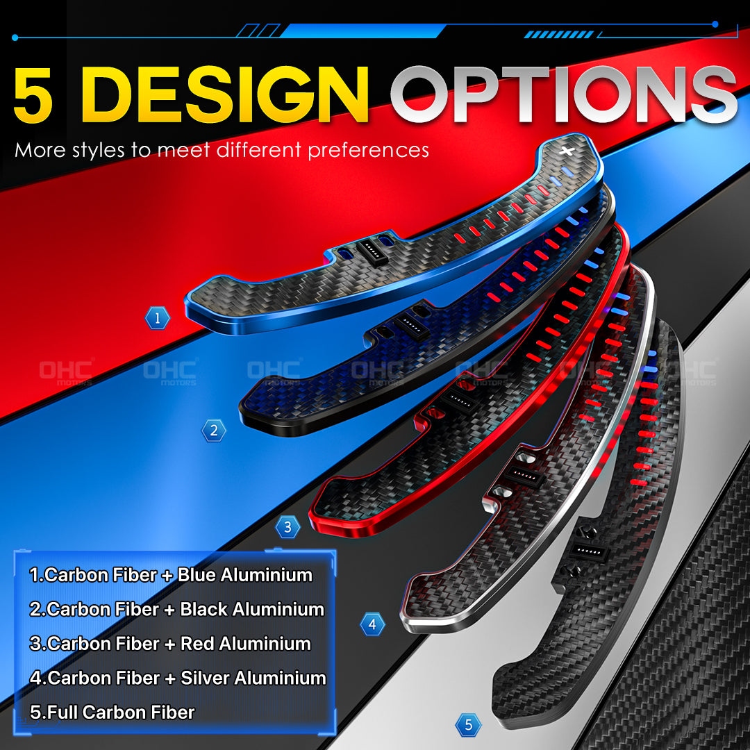 LED Magnetic Carbon Fiber Paddle Shifters For Hyundai Veloster N 19-22 Elantra N M/T CN7 21-23 2022-2024