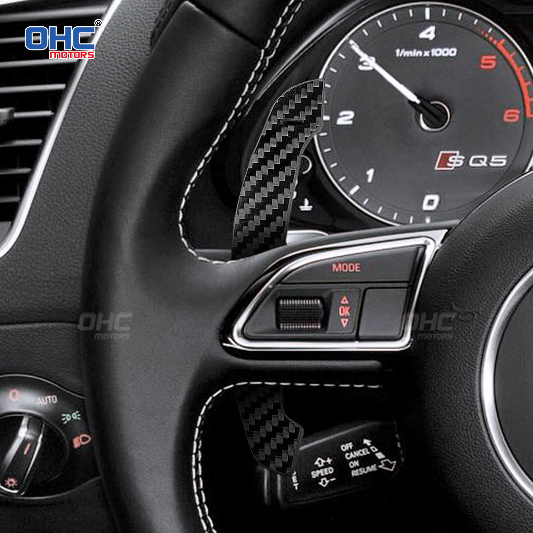 Carbon Fiber Magnetic Paddle Shifters For Audi A1 A2 A3 A4 A5 A8 Q2 Q3 Q4 Q5 Q7 Q8 S1 S2 S3 S4 S5 SQ5 SQ7 SQ8 RS1 RS2 RS3 RS4 RS5 RSQ5