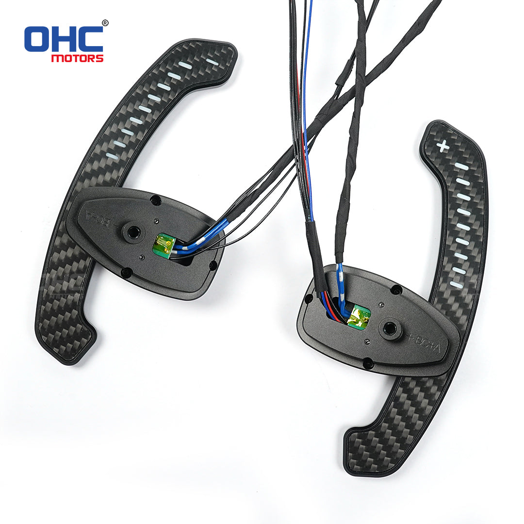 LED Magnetic Carbon Fiber Paddle Shifters For Mercedes Benz W205,S205, W213, N293, W24, C117, X117, C238, A238, C257 Class: C E EQC B CLA GLE GLS