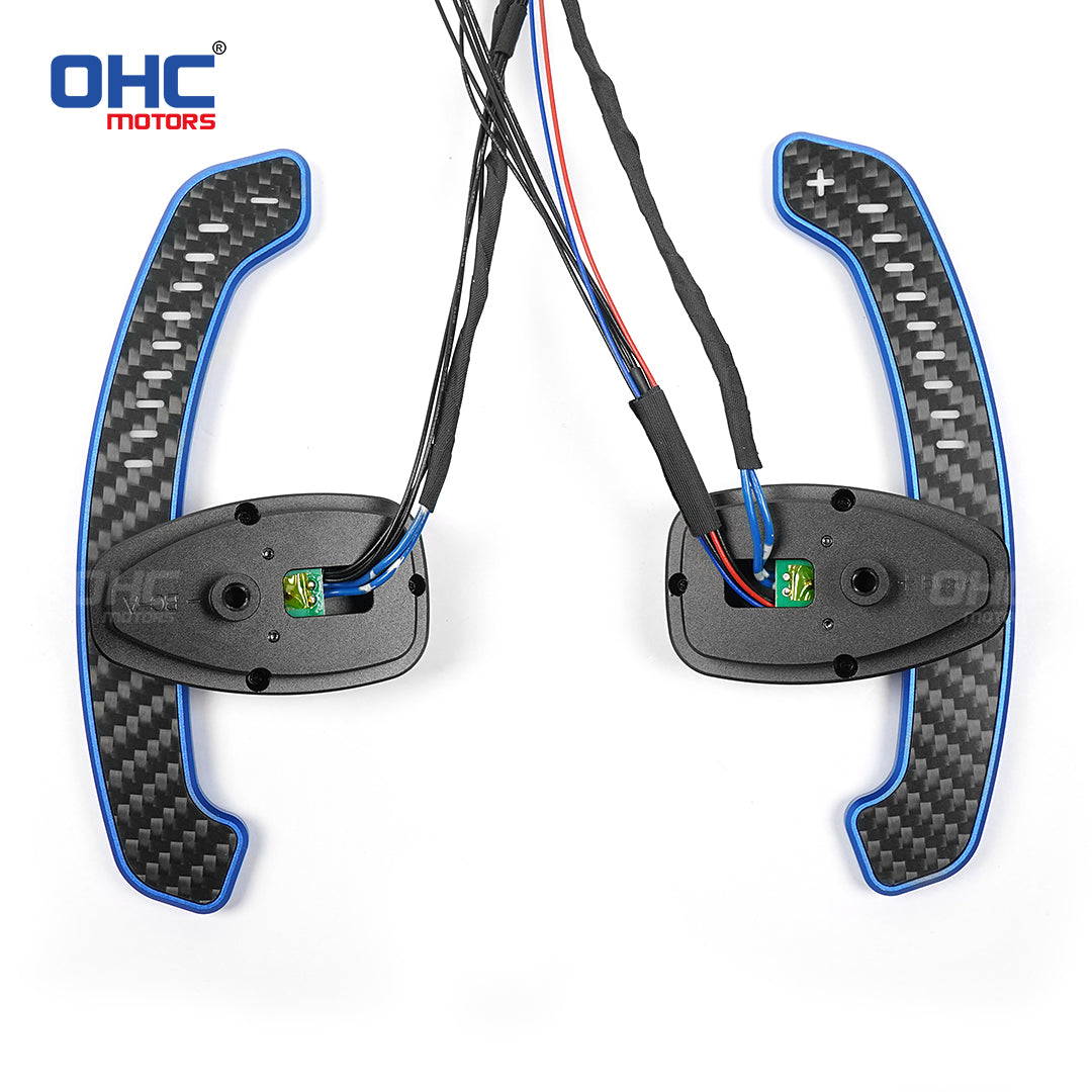 LED Magnetic Carbon Fiber Paddle Shifters For Mercedes Benz W205,S205, W213, N293, W24, C117, X117, C238, A238, C257 Class: C E EQC B CLA GLE GLS