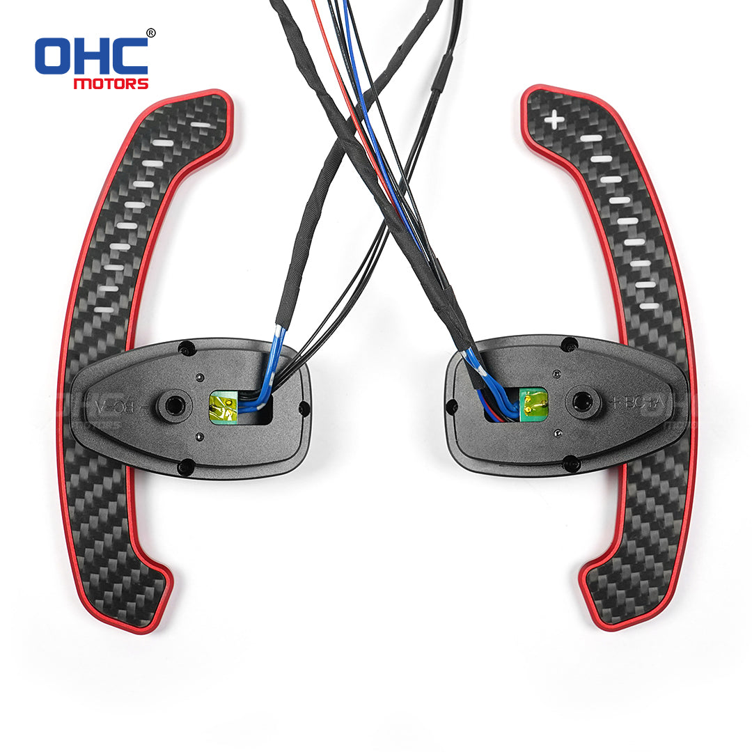 LED Magnetic Carbon Fiber Paddle Shifters For Mercedes Benz W205,S205, W213, N293, W24, C117, X117, C238, A238, C257 Class: C E EQC B CLA GLE GLS