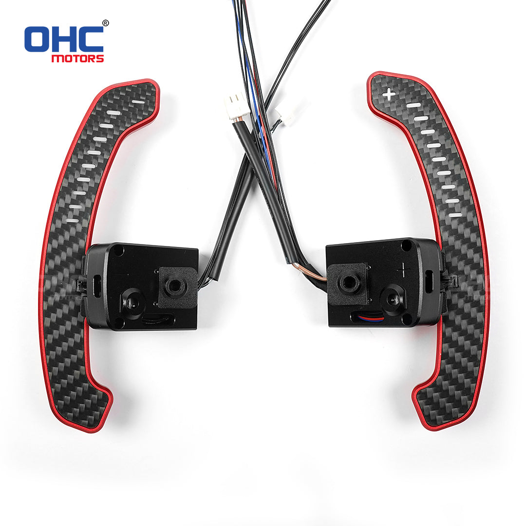 LED Magnetic Carbon Fiber Paddle Shifters For Nissan