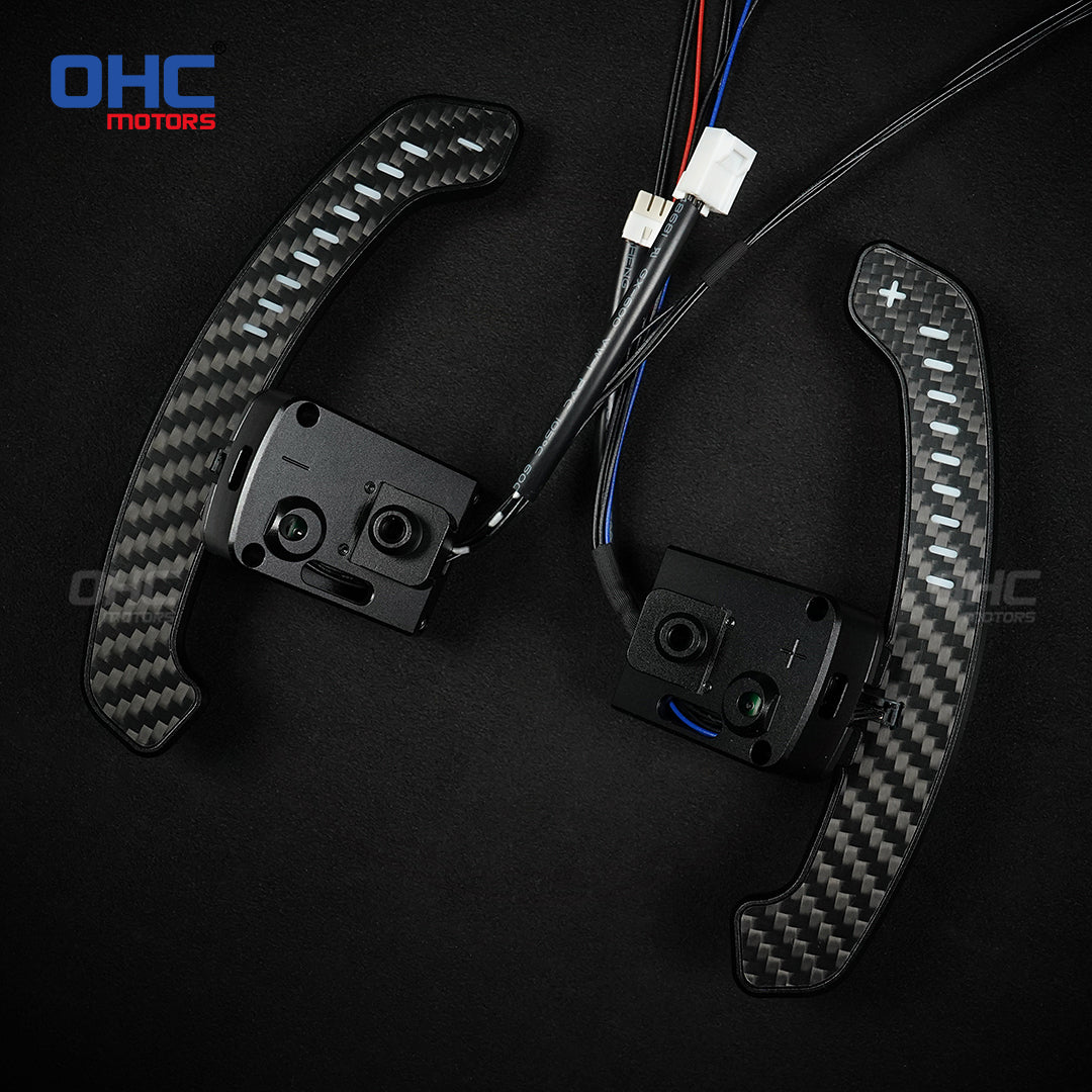 Carbon Fiber LED Magnetic Paddle Shifters For Nissan Micra VERSA FAIRLADY Rogue Teana X-trail Altima Mobile Phone Connection APP Control