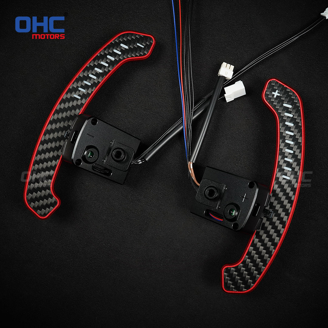 Carbon Fiber LED Magnetic Paddle Shifters For Nissan Micra VERSA FAIRLADY Rogue Teana X-trail Altima Mobile Phone Connection APP Control