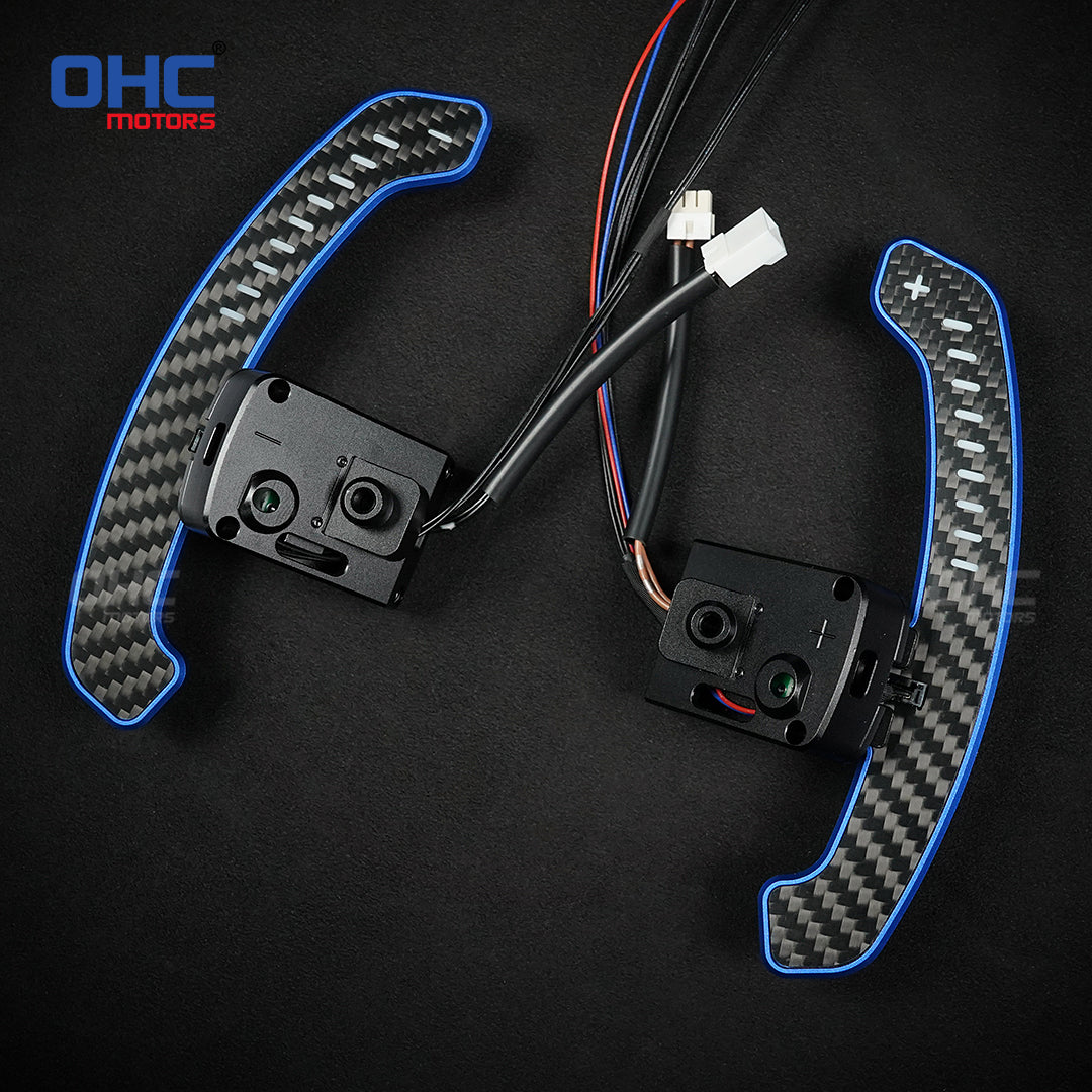 Carbon Fiber LED Magnetic Paddle Shifters For Nissan Micra VERSA FAIRLADY Rogue Teana X-trail Altima Mobile Phone Connection APP Control