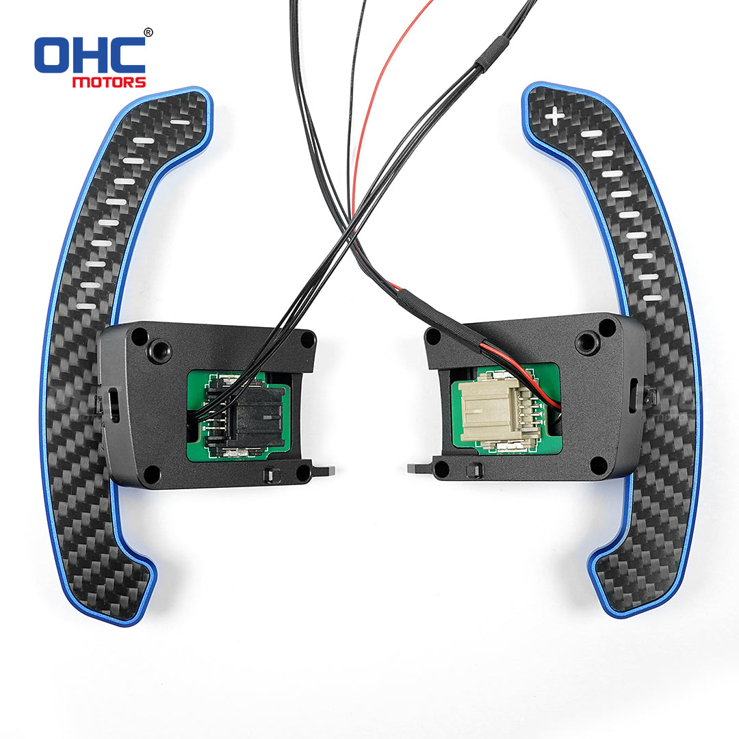 LED Magnetic Carbon Fiber Paddle Shifters For Mustang 2015-2023