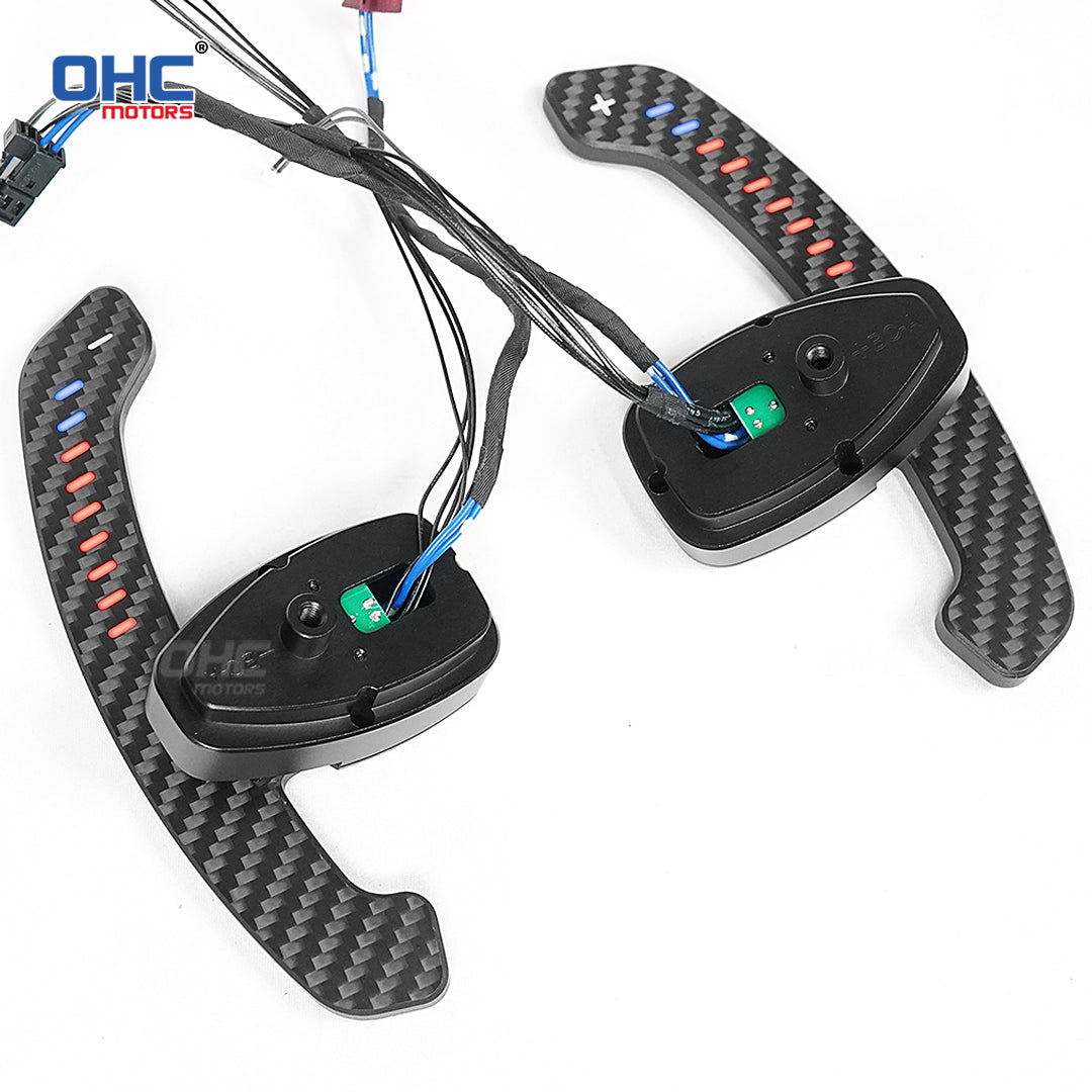 LED Magnetic Carbon Fiber Paddle Shifters For Mercedes Benz AMG 2019+