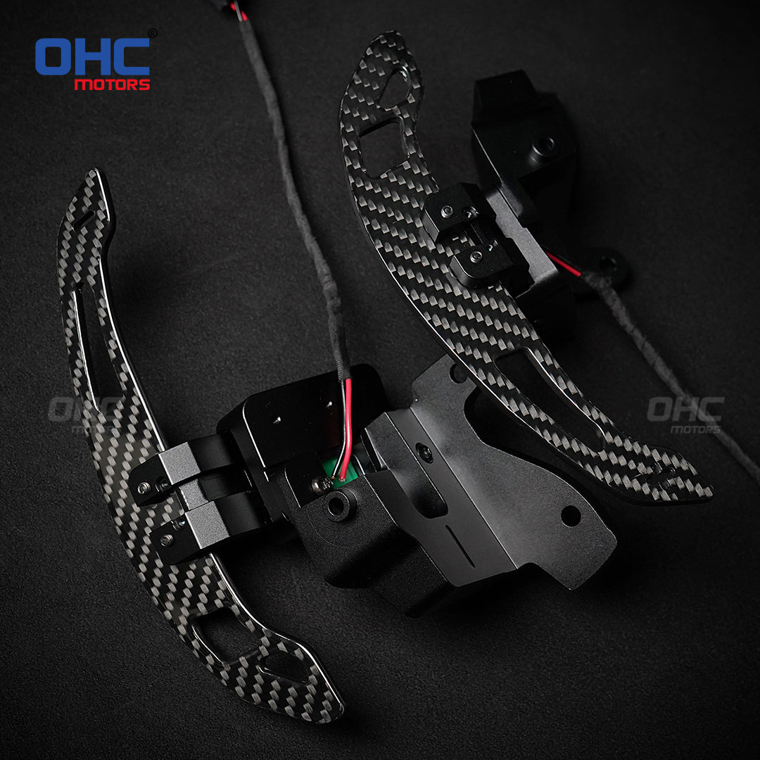 OHC Glossy Carbon Fiber Magnetic Steering Wheel Paddle Shifters For Ford F150 F-150 Raptor 2015-2025