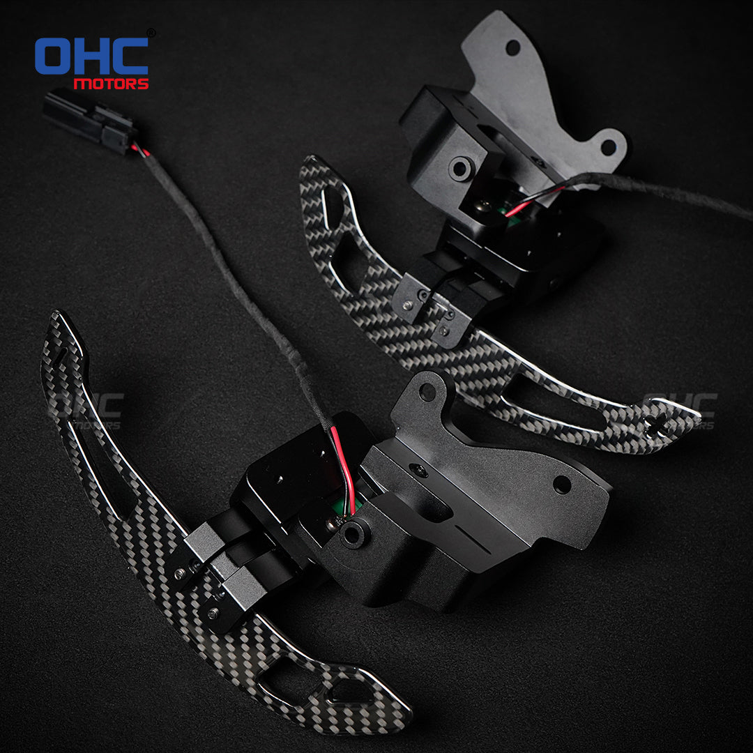 OHC Glossy Carbon Fiber Magnetic Steering Wheel Paddle Shifters For Ford F150 F-150 Raptor 2015-2025