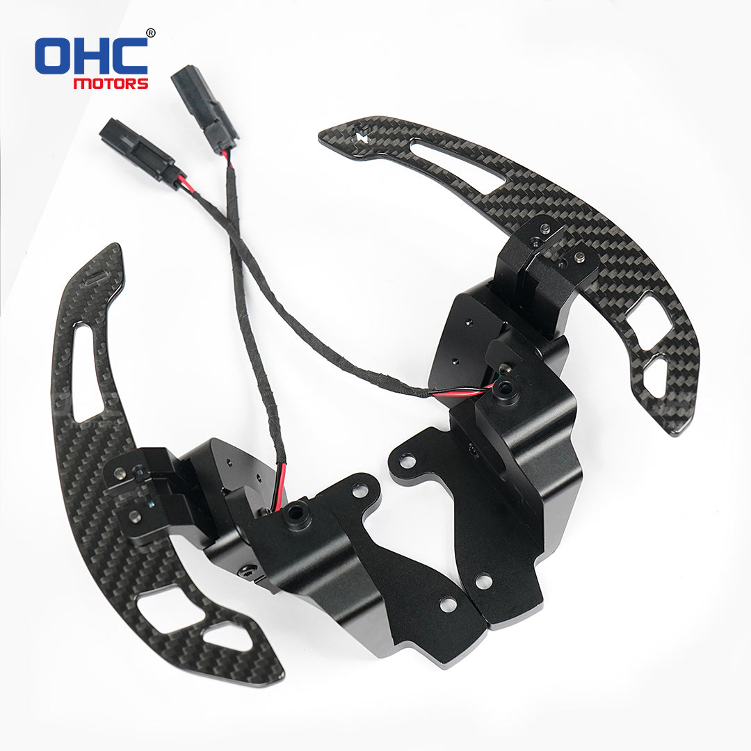 OHC Glossy Carbon Fiber Magnetic Steering Wheel Paddle Shifters For Ford F150 F-150 Raptor 2015-2025