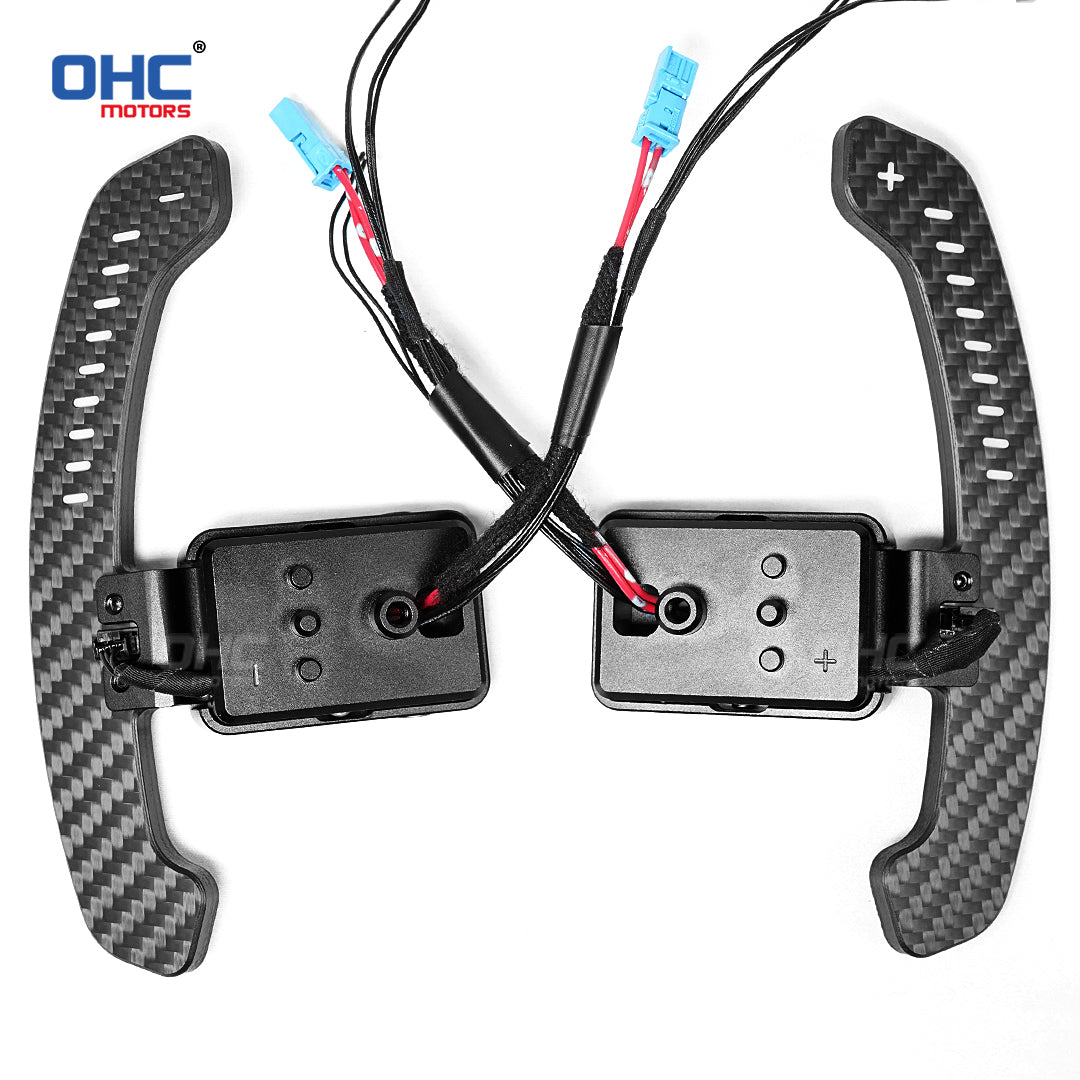 LED Magnetic Carbon Fiber Paddle Shifters For 02-06 Mini Cooper F54 F55 F56 F57 F60 Cooper S/JCW