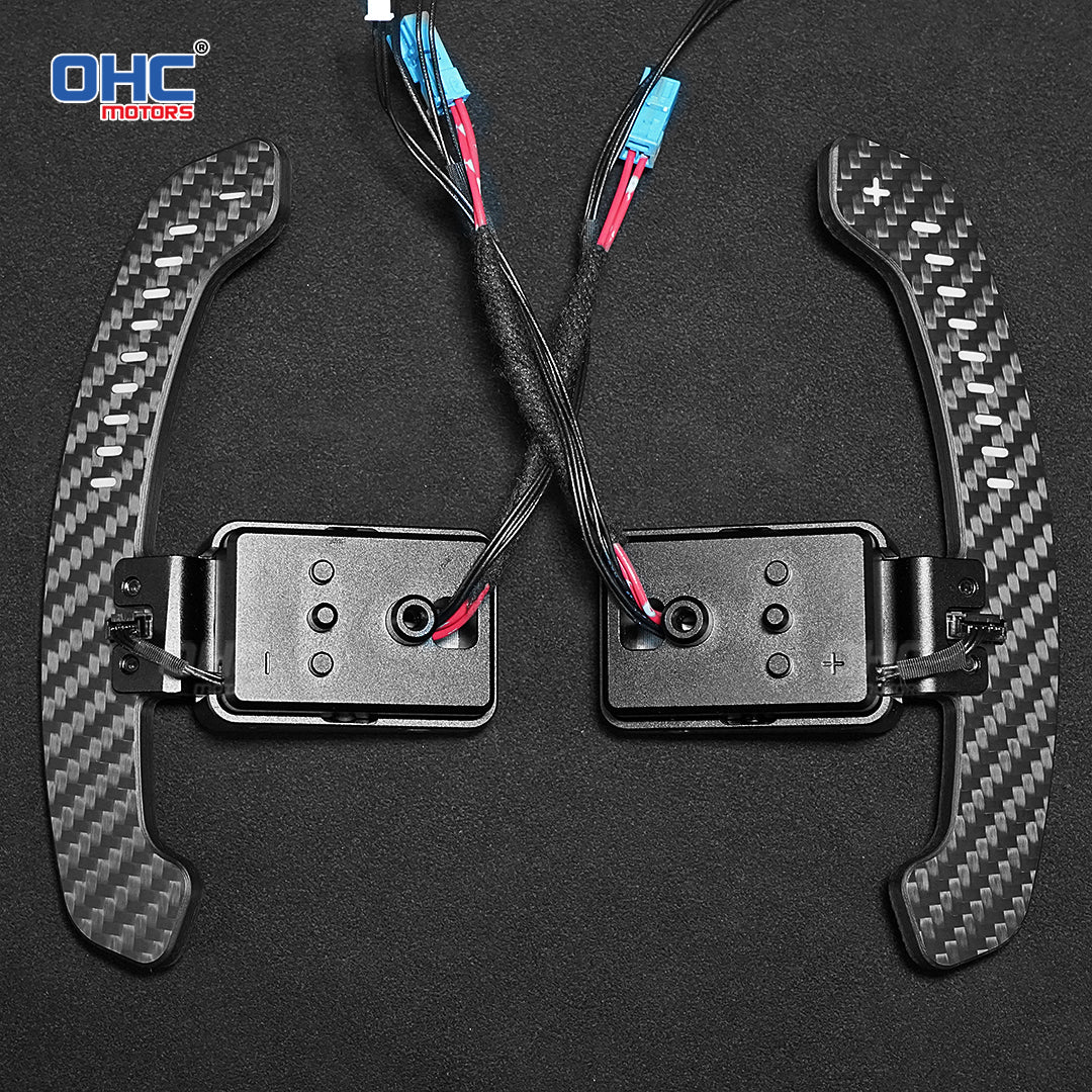 LED Magnetic Carbon Fiber Paddle Shifters For 02-06 Mini Cooper F54 F55 F56 F57 F60 Cooper S/JCW