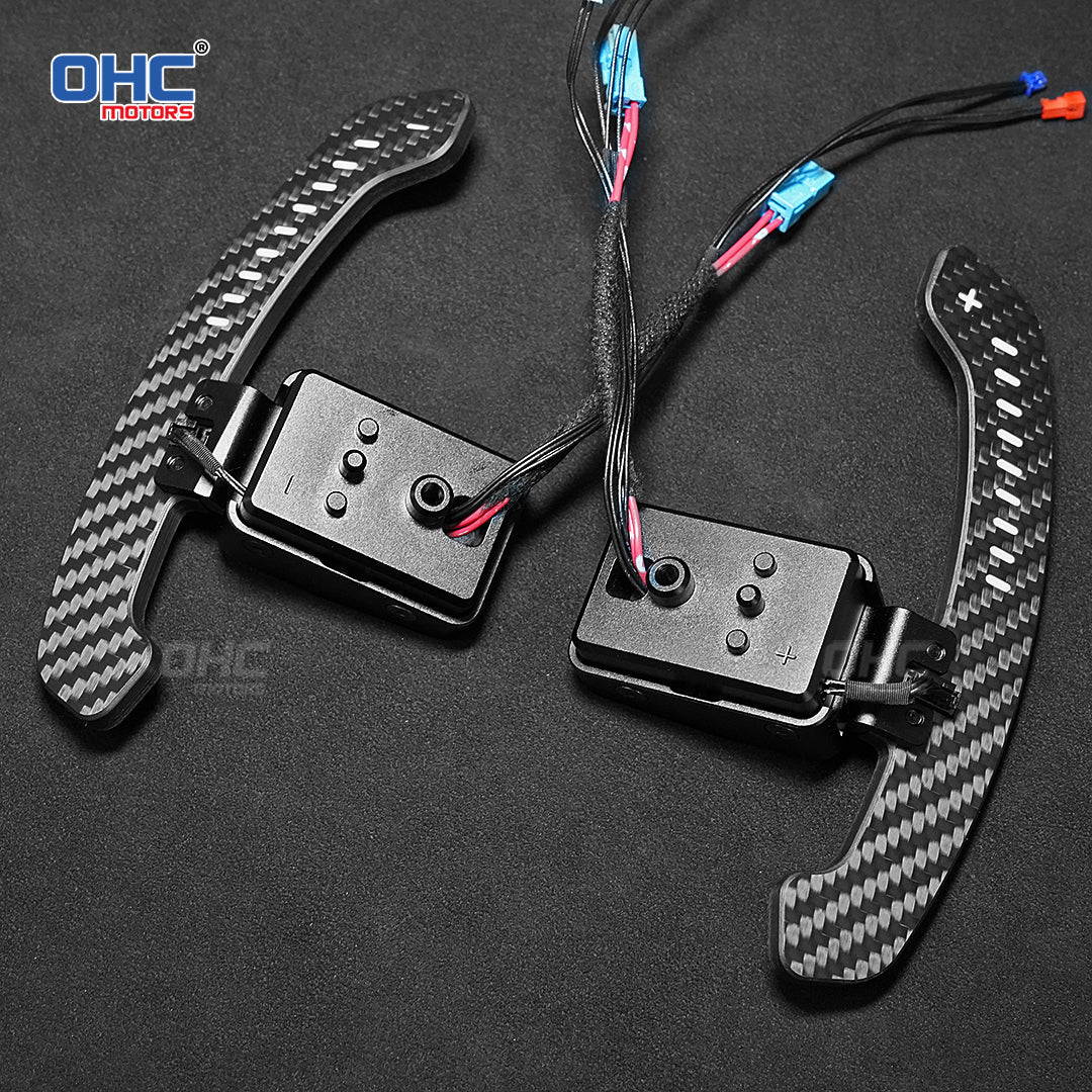 LED Magnetic Carbon Fiber Paddle Shifters For 02-06 Mini Cooper F54 F55 F56 F57 F60 Cooper S/JCW