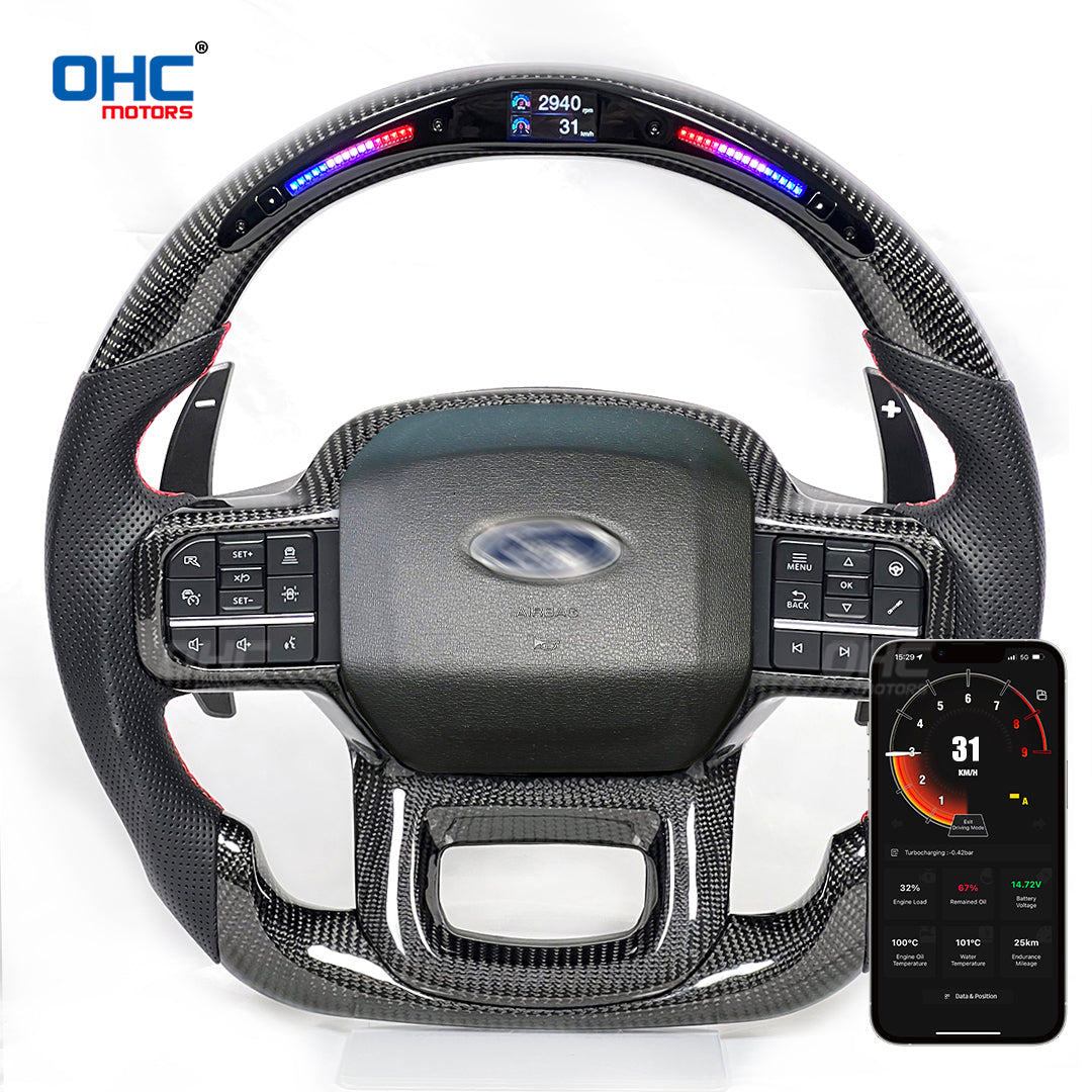 OHC Motors LED Light Up Steering Wheel for 2021-2024 Ford F-150 Raptor