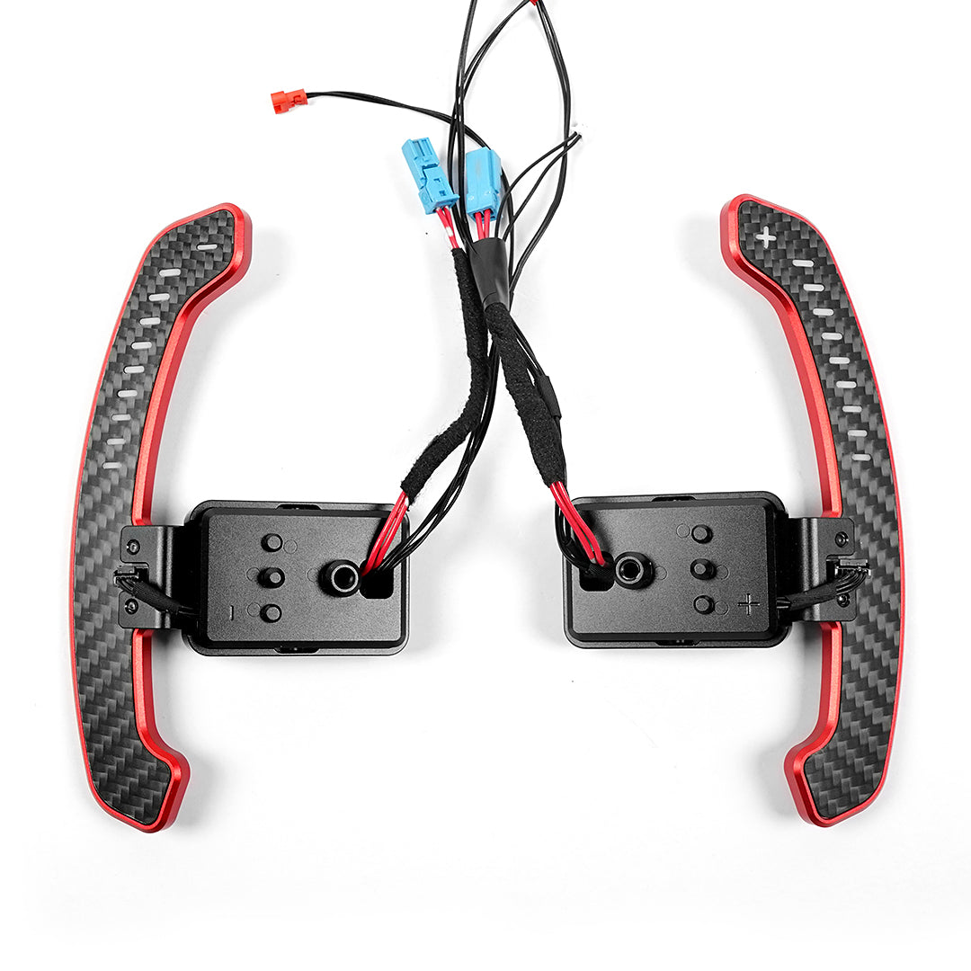 LED Magnetic Carbon Fiber Paddle Shifters For 02-06 Mini Cooper F54 F55 F56 F57 F60 Cooper S/JCW