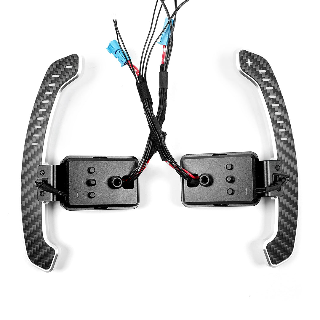 LED Magnetic Carbon Fiber Paddle Shifters For 02-06 Mini Cooper F54 F55 F56 F57 F60 Cooper S/JCW