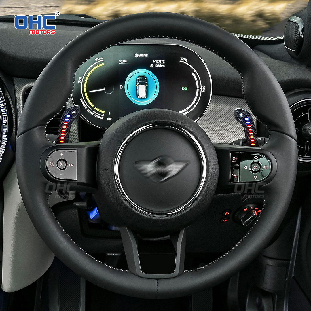 LED Magnetic Carbon Fiber Paddle Shifters For 02-06 Mini Cooper F54 F5 ...
