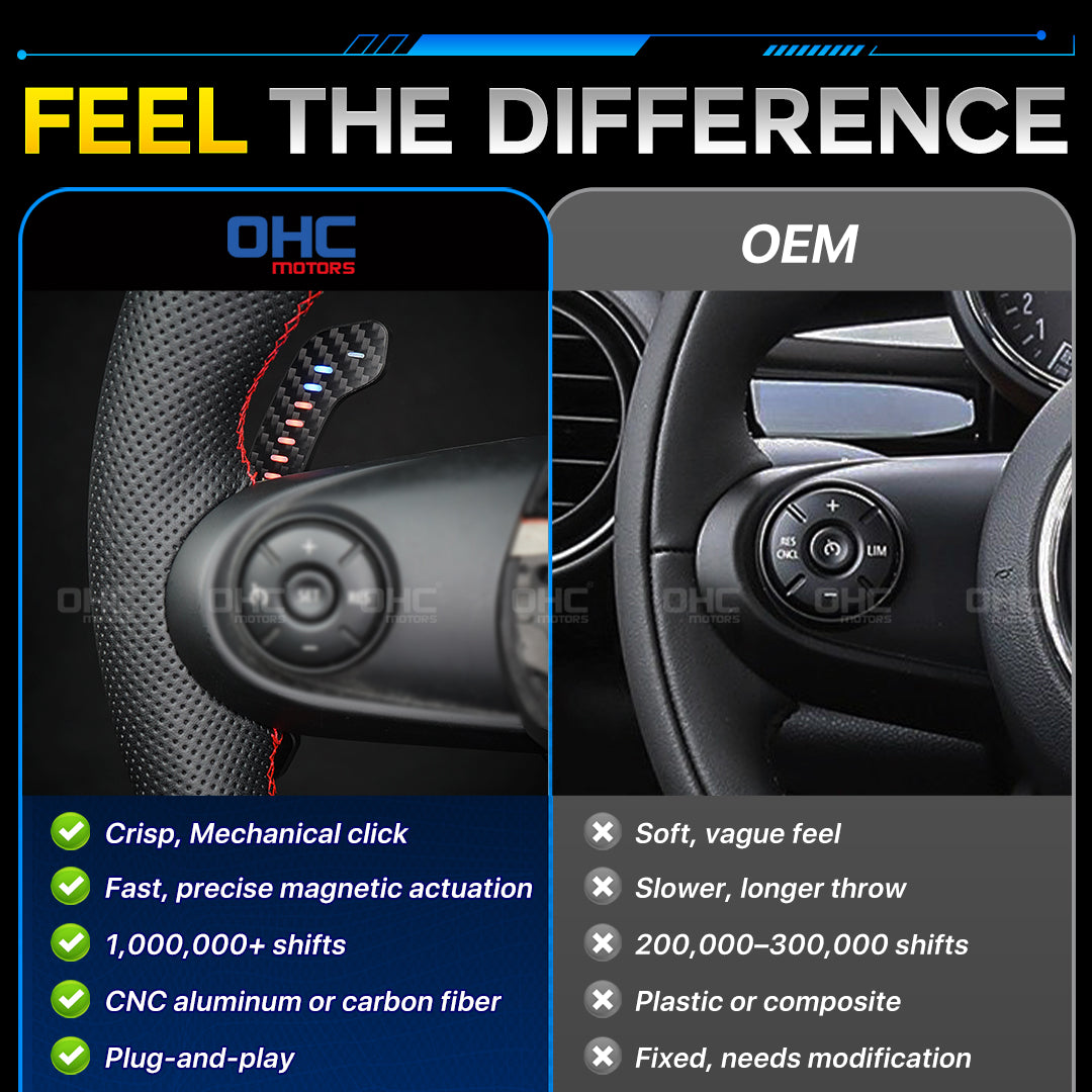 LED Magnetic Paddle Shifters For Mini F55 F56 F57 F60 A90 Supra MK5 Mobile Phone Connection APP Control