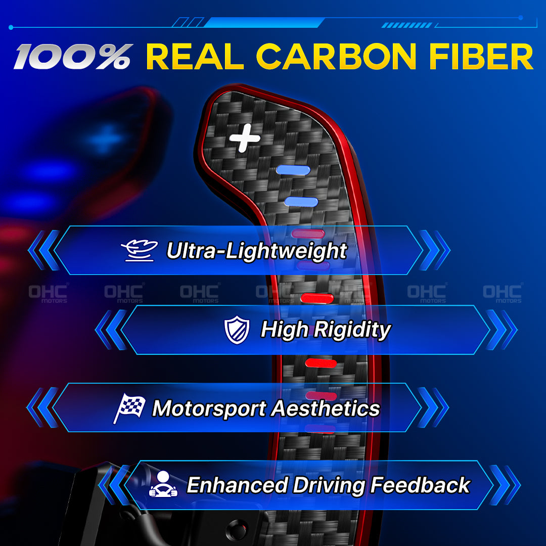 For Mercedes A Class: 2016-2021 B Class: 2015-2021 Carbon Fiber LED Magnetic Paddle Shifters