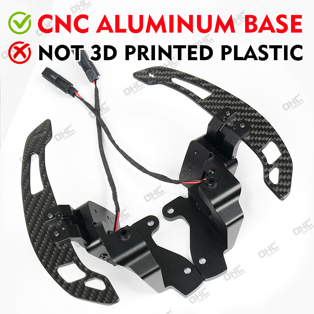 OHC Glossy Carbon Fiber Magnetic Steering Wheel Paddle Shifters For Ford F150 F-150 Raptor 2015-2025
